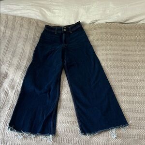 Zara Dark Blue Wide-Leg High Waist Jeans